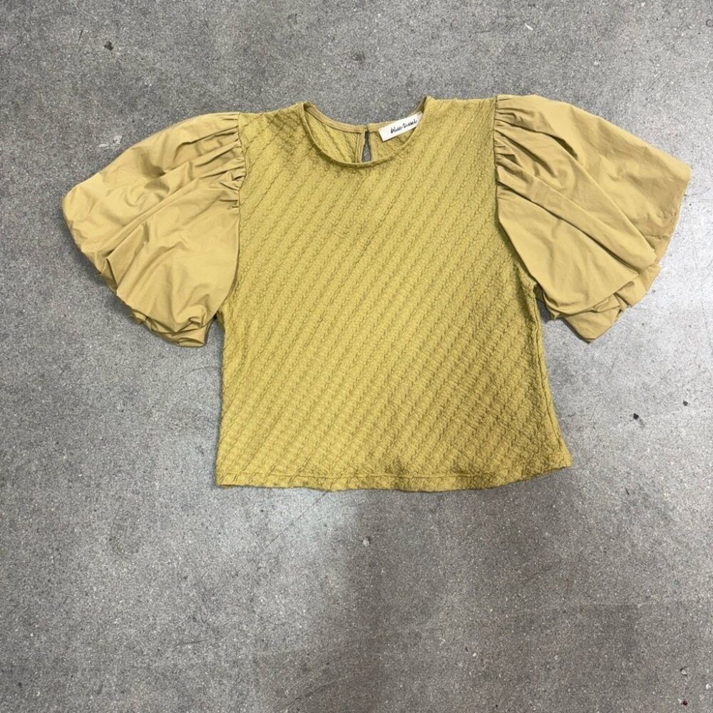 Elegant Mustard Puff Sleeve Blouse